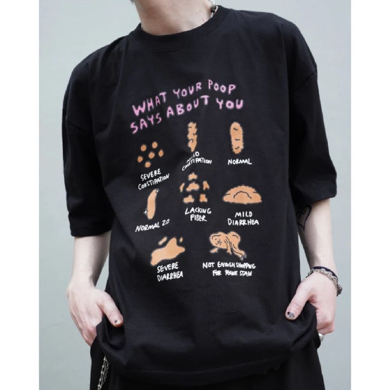 PEANUT STAIN - Poop Black Boxy Tshirt