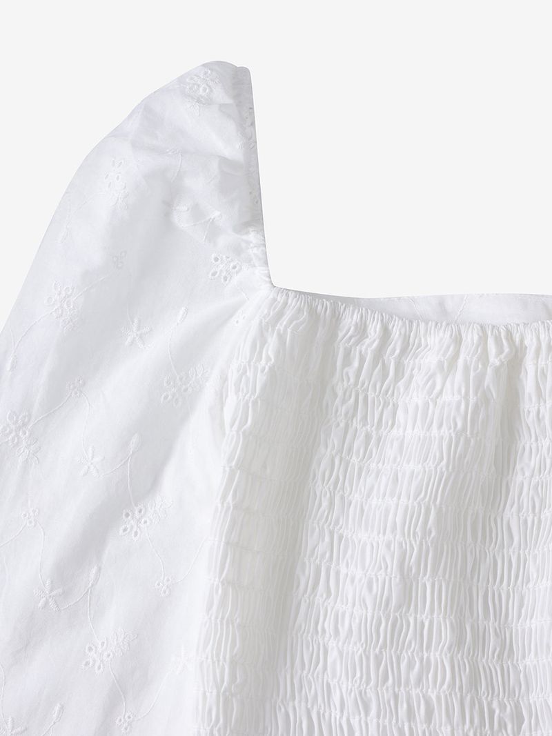 Ribbon square blouse (Ivory)