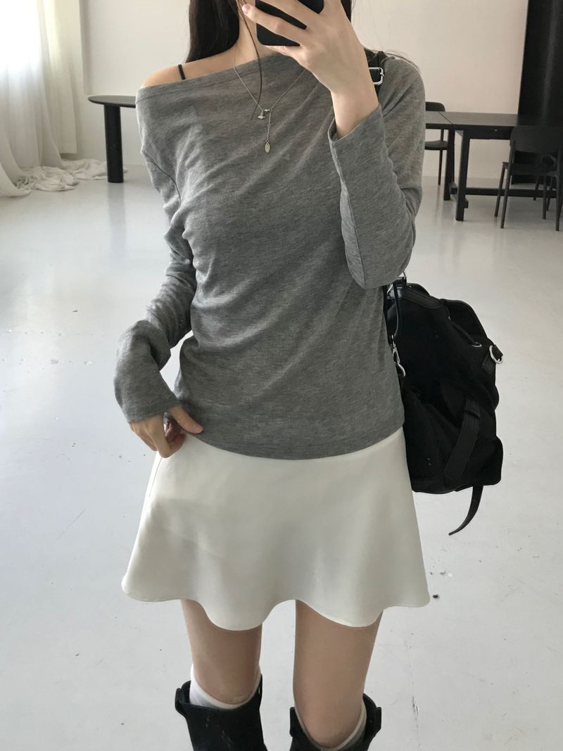 satin flare mini skirt (3 colors)