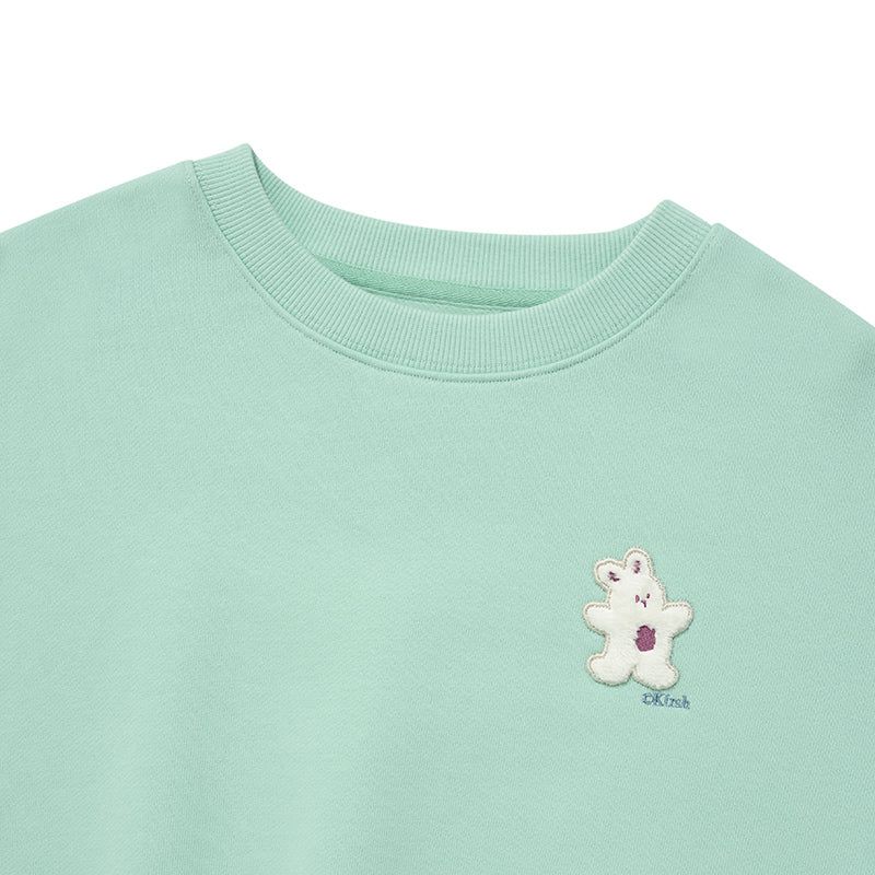 WITTY BUNNY WAPPEN CROP SWEATSHIRT [MINT]