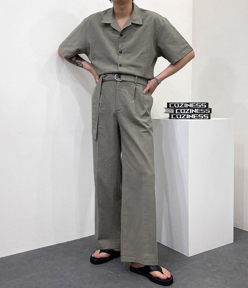 RO linen wide jumpsuit (3 colors)