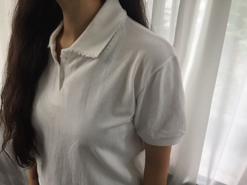 myorang（ミョラン）の「キコレースpkシャツ (2color)（トップス）」