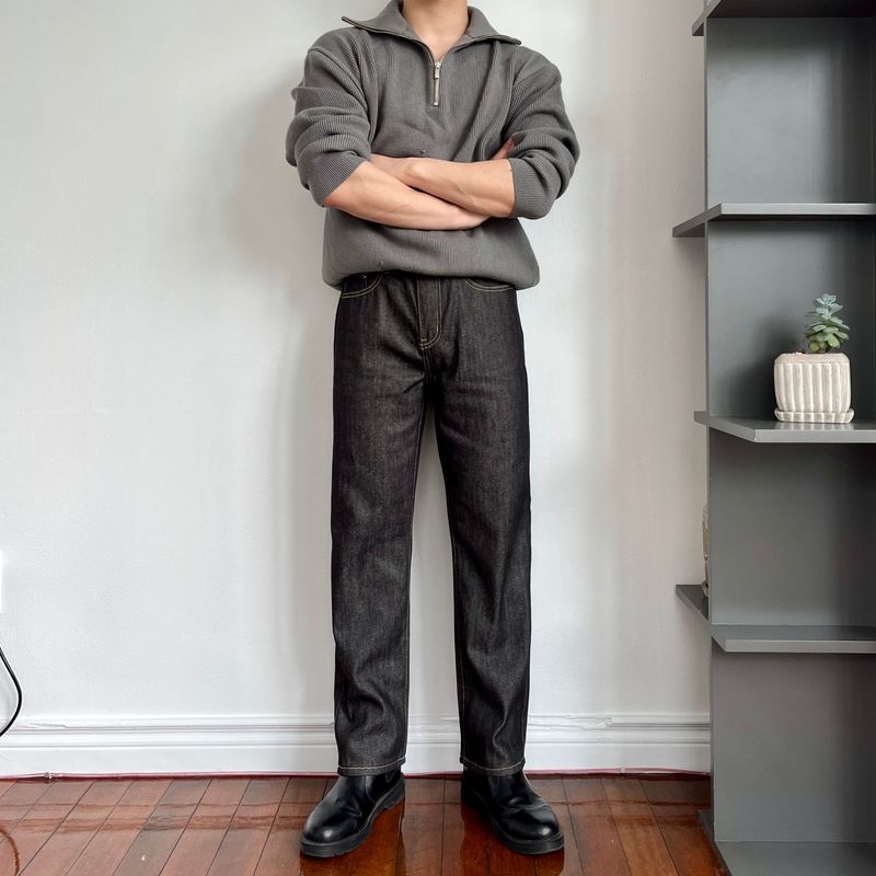 Non-fade Denim Regular Pants
