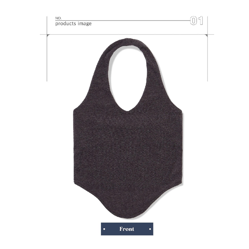 HALTERNEK KNIT VEST_CHARCOAL
