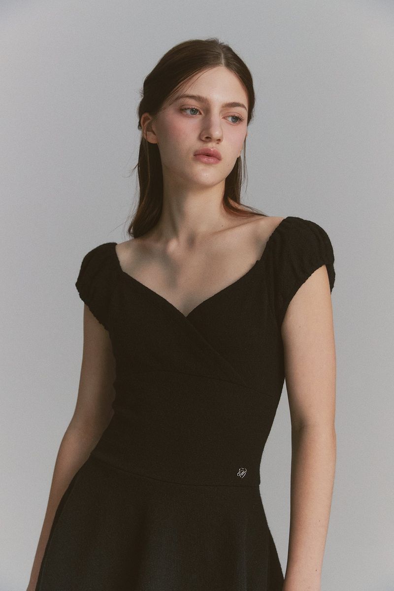 Rose Flare Dress Black