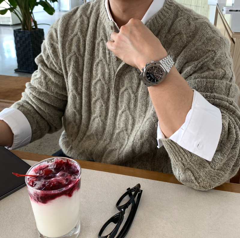  Belerice Henry Neck Cable Overfit Knit