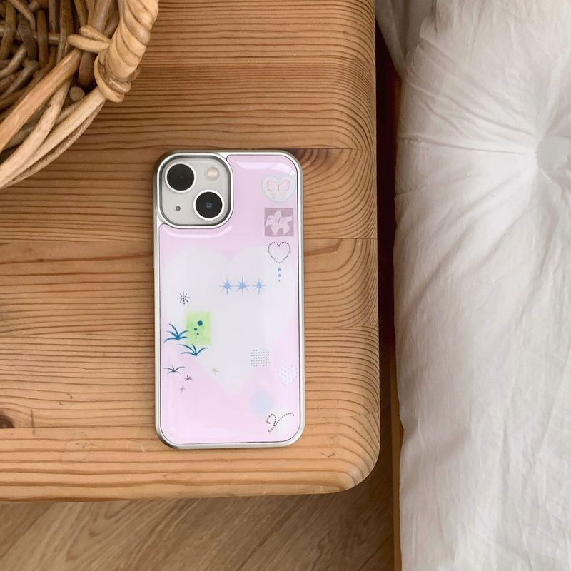 [MADE][Epoxy Silver Bumper Case] Pieces of Spring - Pink