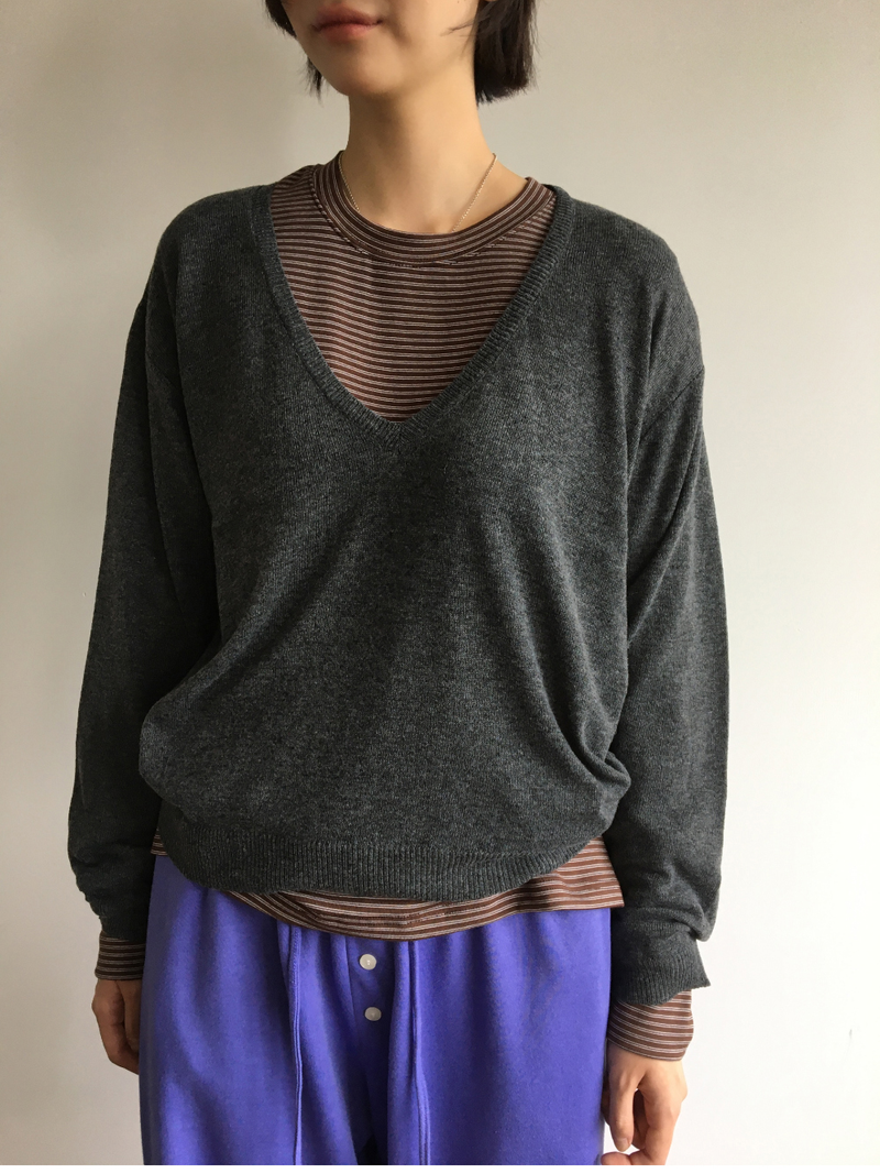 Tie Stripe Long Sleeve (2color)