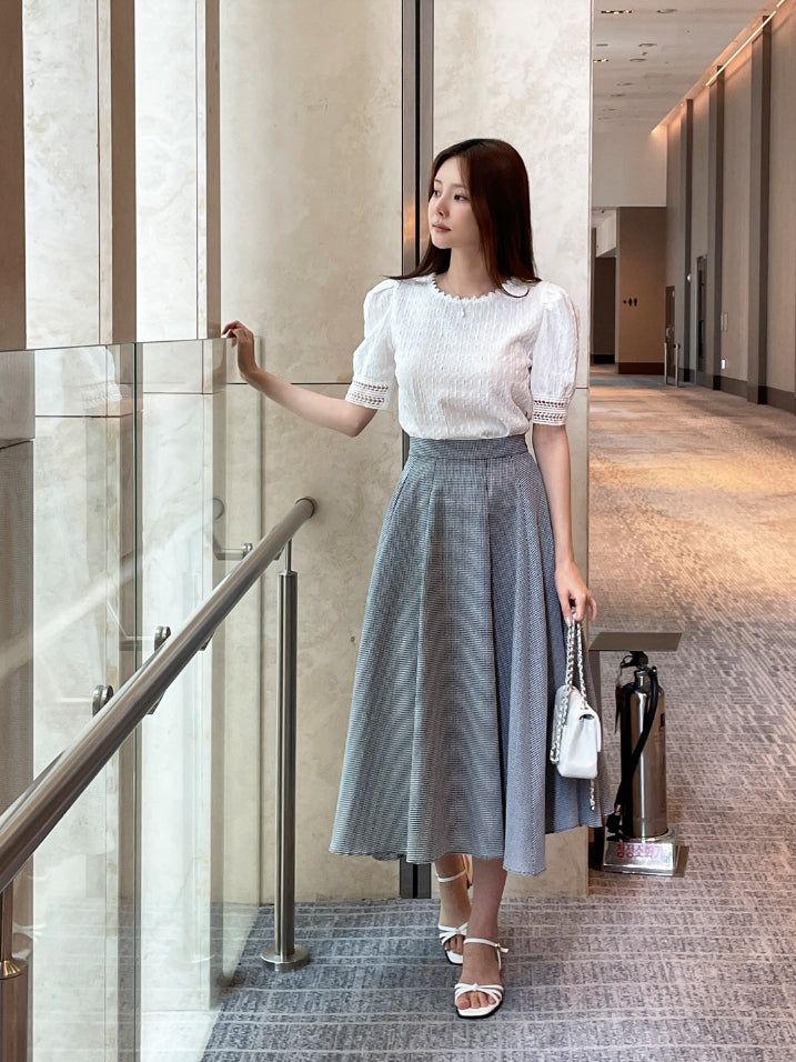 Charlene Jacquard Puff T-Blouse