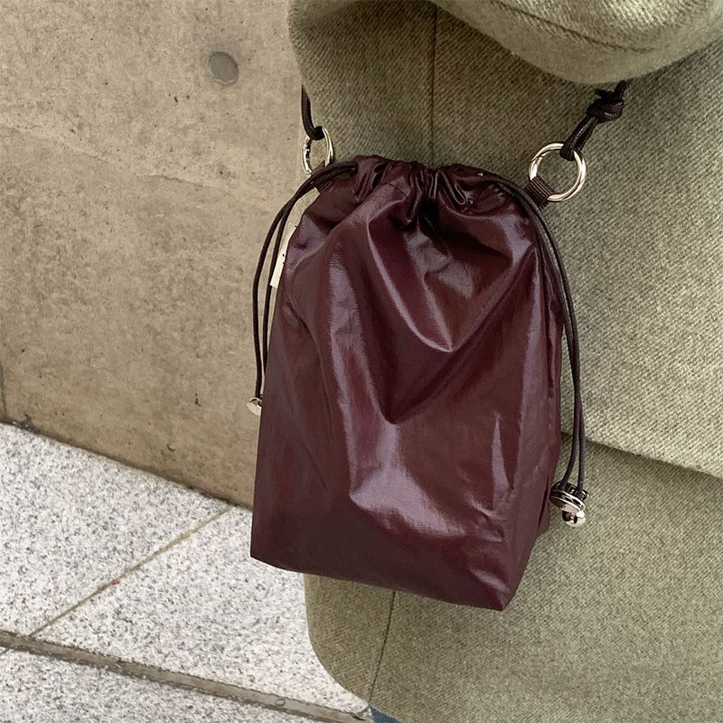 Glazed mini bag - BROWN