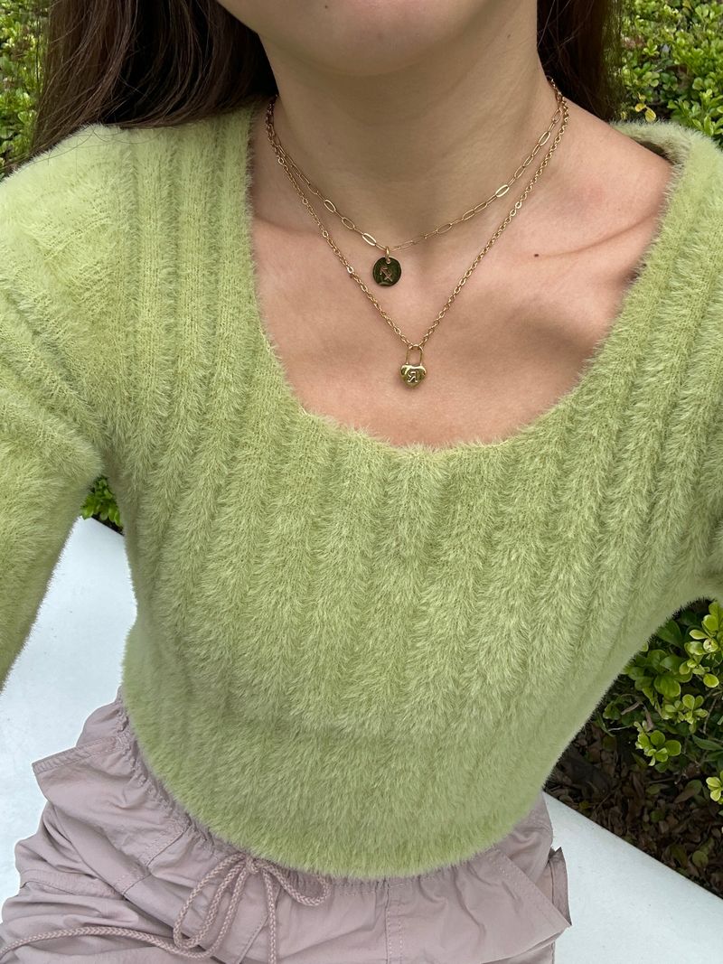 Hearty Lock Letter Necklace 