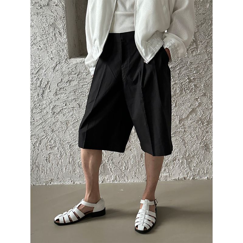 [S/S] Basic half banding short slacks (2color)