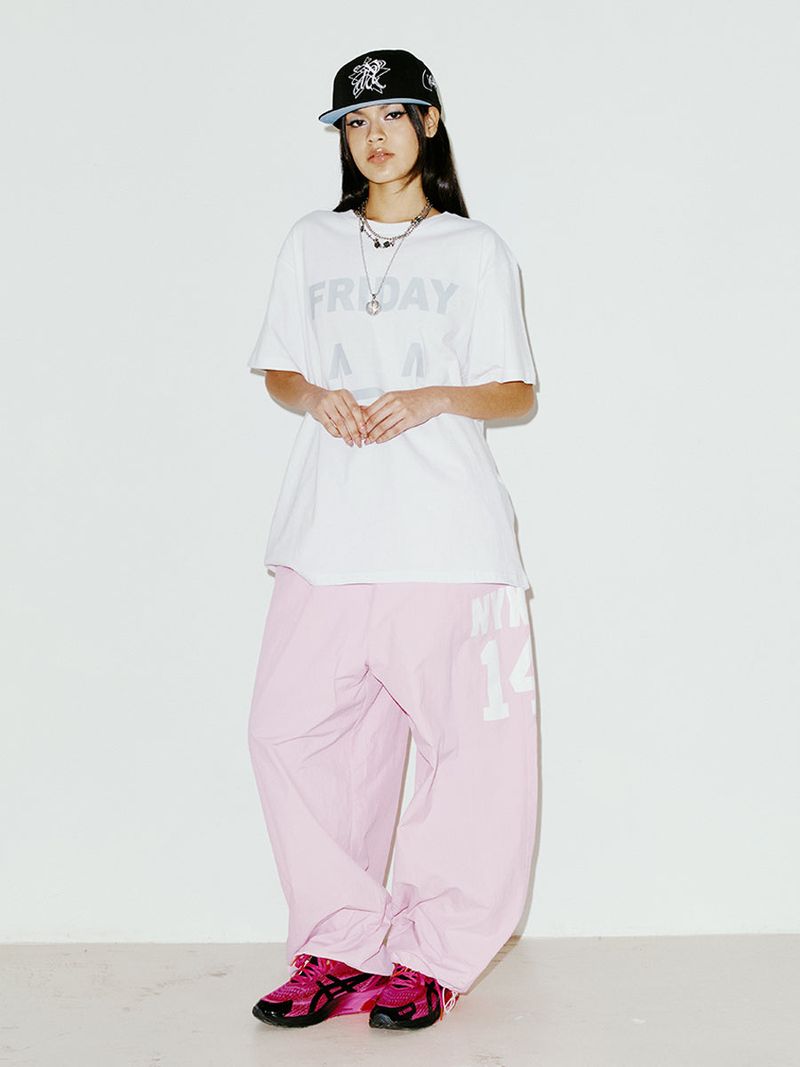 14 WIDE TRACK PANTS PINK