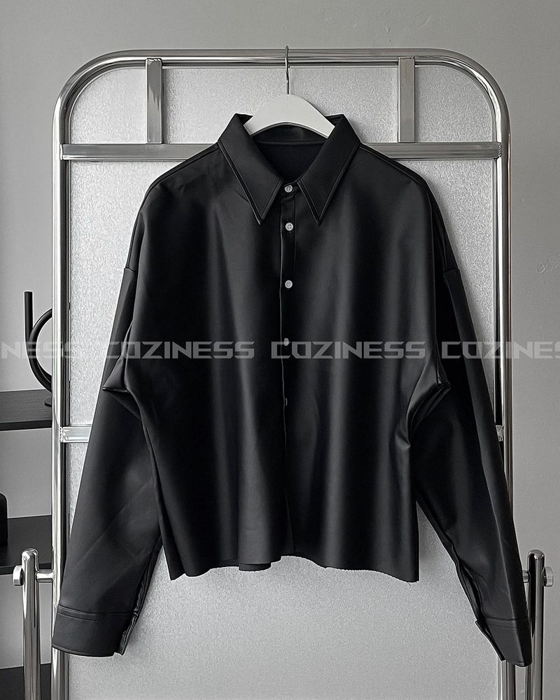 ECT Leather Crop Shirt (2 colors)