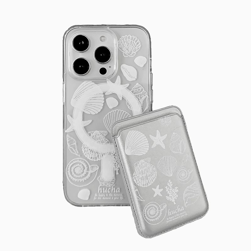 hucha（ウチャ）の「peace and shell magsafe jell hard case+ magsafe card wallet（Smartphone Accessories）」