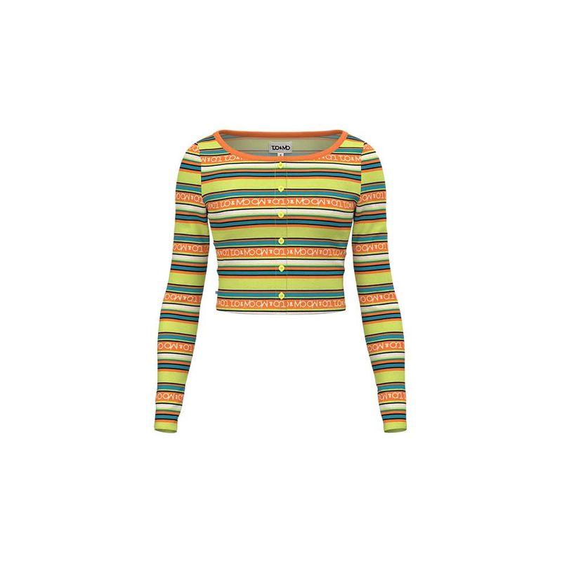 TUOMIO（トゥオミオ）の「ストライプドカーディトップ / Striped Cardi Top [Print]（）」