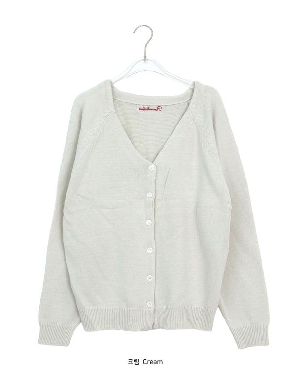 Hio Basic Loose-Fit V-Neck Cardigan
