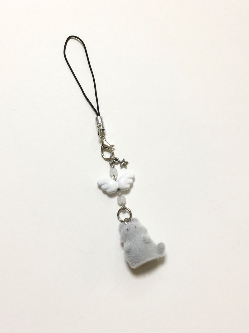 Angel cat keyring