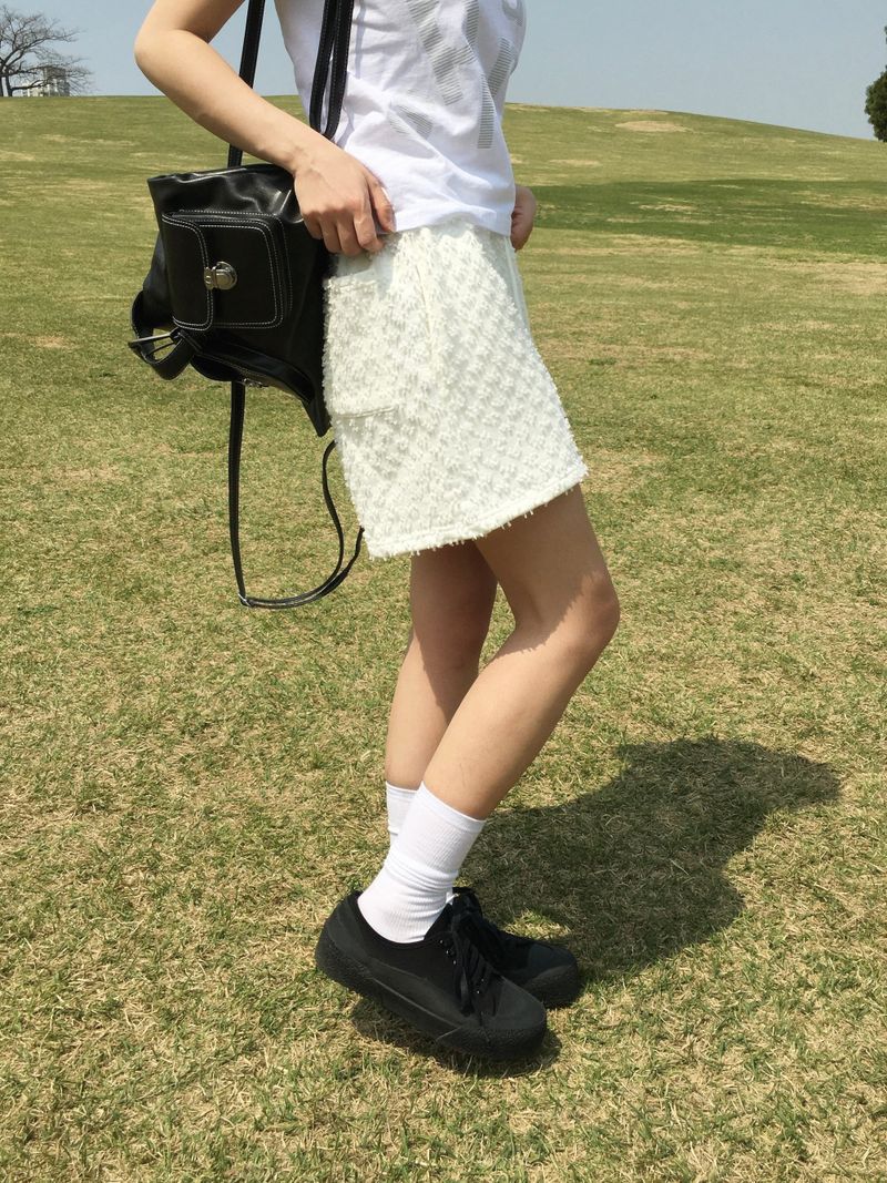 Popo Boucle banding short pants (3c)