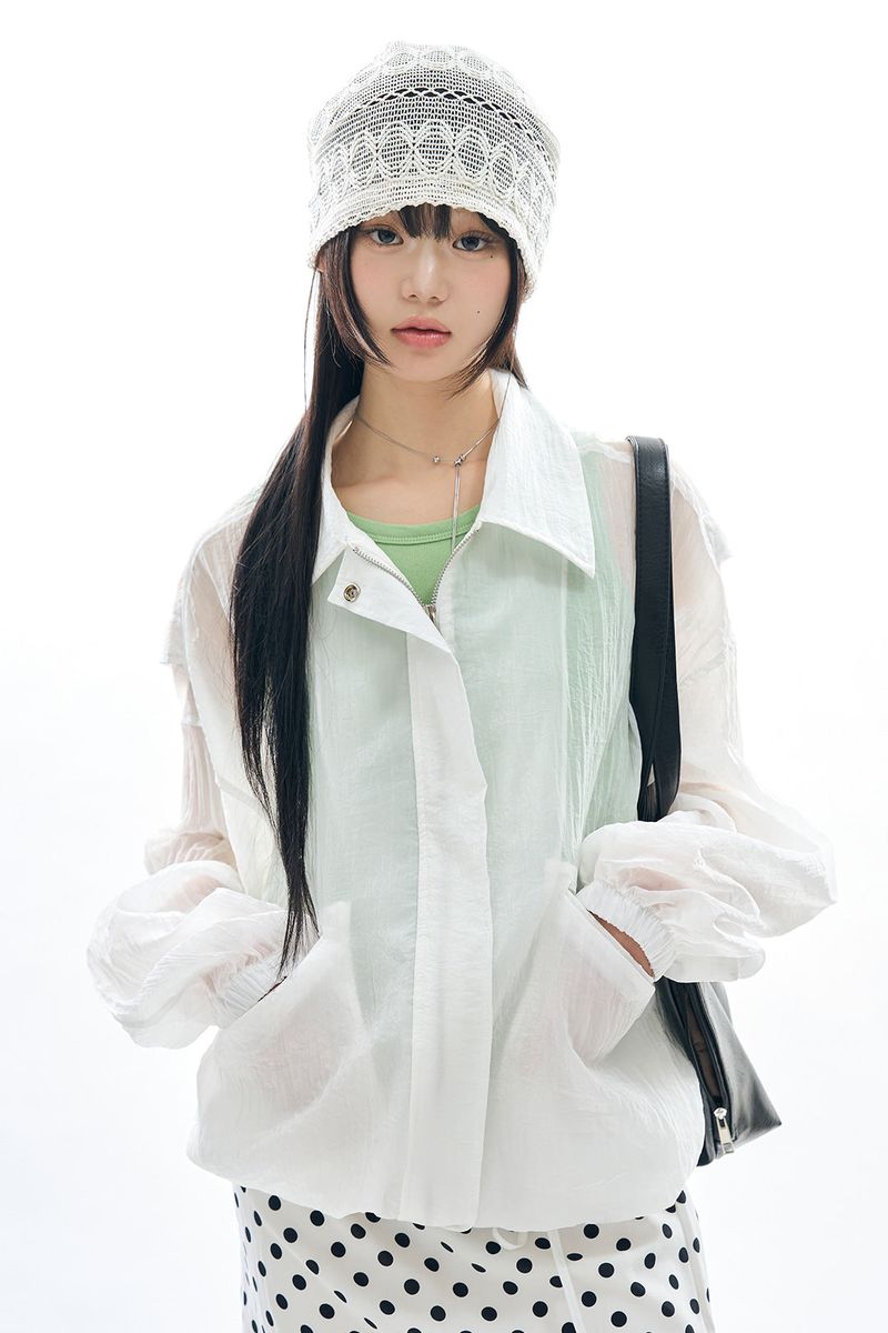Raucohouse(ラウコハウス)の「Shine silhouette see-through jumper(Jackets/Outerwear)」