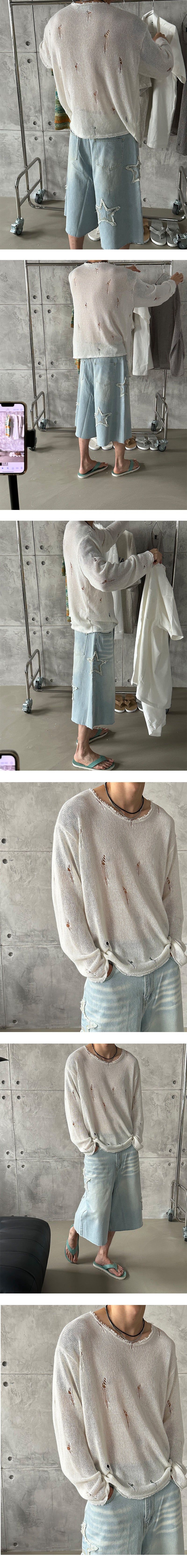 [S/S] Damage net long sleeves (4color)