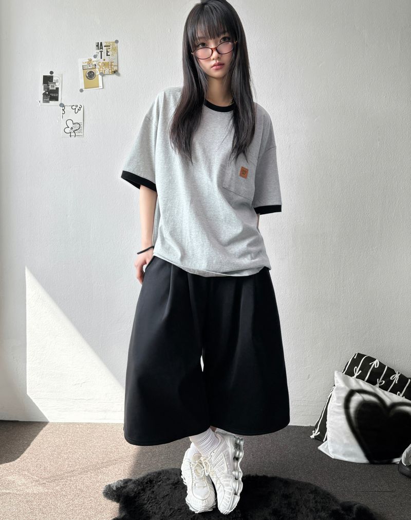 Ice-Knowing Side/Back Pintuck Balloon Bermuda Shorts 4color