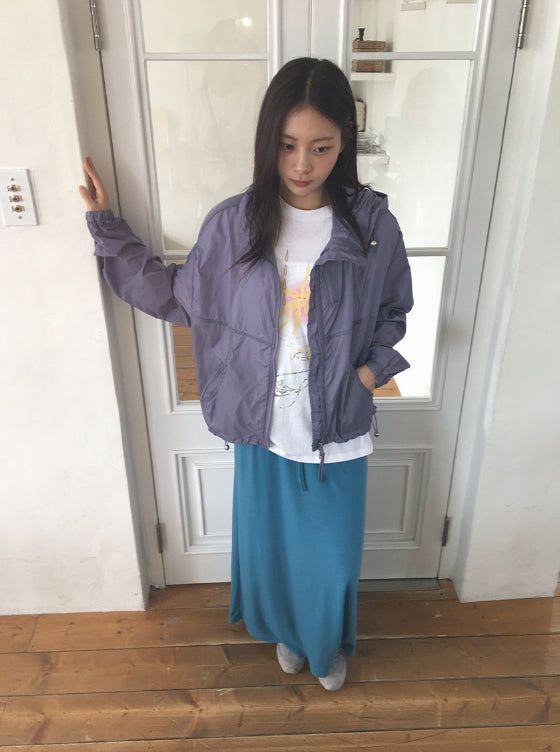 Chiyu Basic Color Banding Long Skirt
