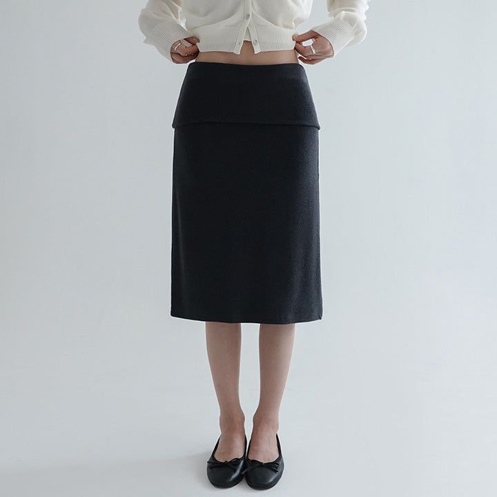 [Senpia] Fold Midi Skirt -3color