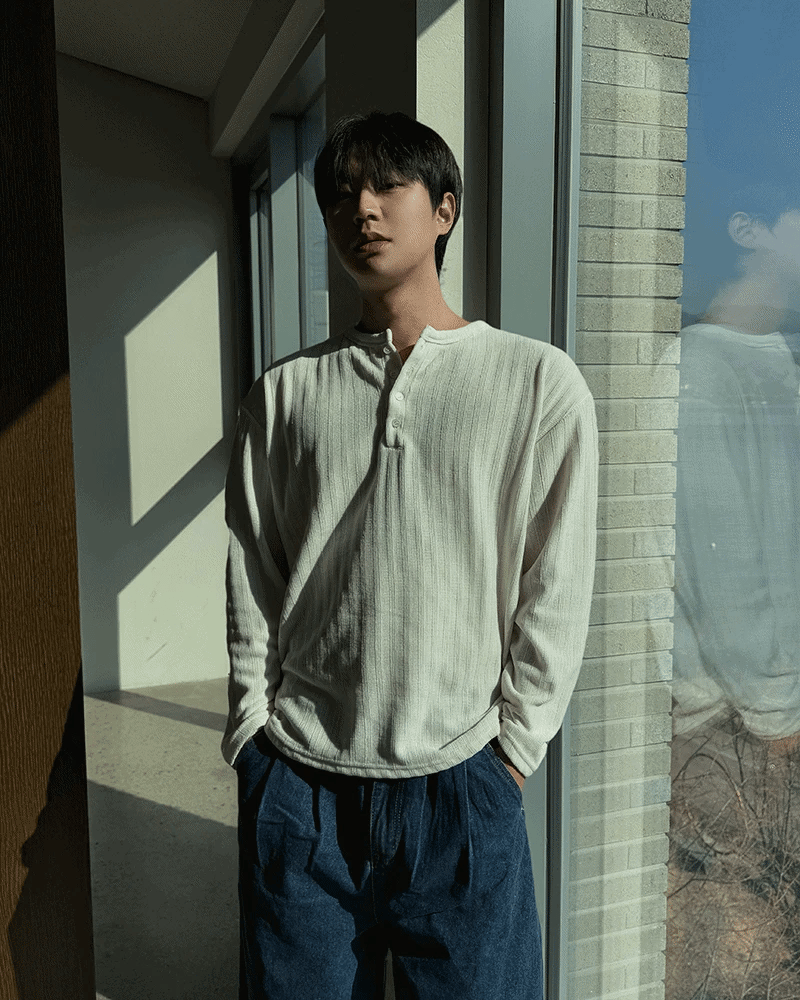 NOCELCOZY（ノセルコジー）の「Henley neck ribbed knitwear 3 colors（Tops）」