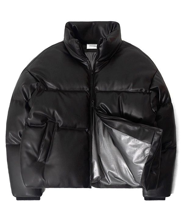 QT8 GARMENTS（キューティーエイトガーメント）の「RG Synthetic Leather Duck Down Short Padding (Black)（Jackets/Outerwear）」