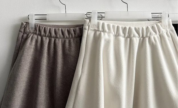Lorton Wool Pin Tuck Flared Miniskirt