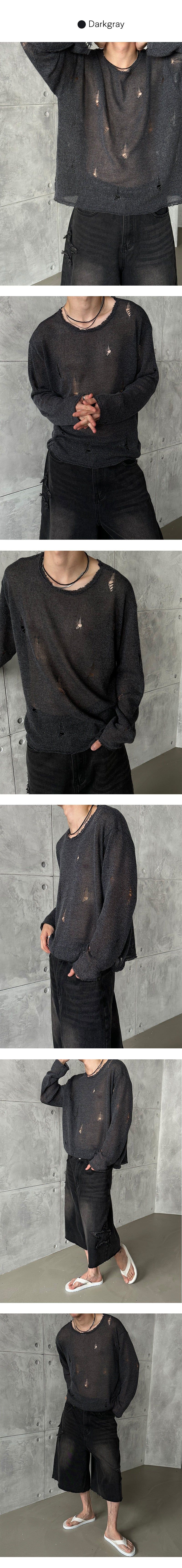[S/S] Damage net long sleeves (4color)
