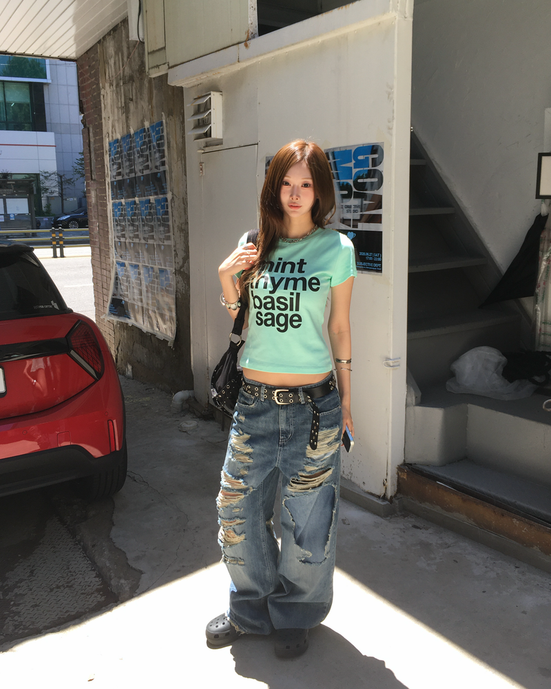ヴィンテージダメージデニムパンツ