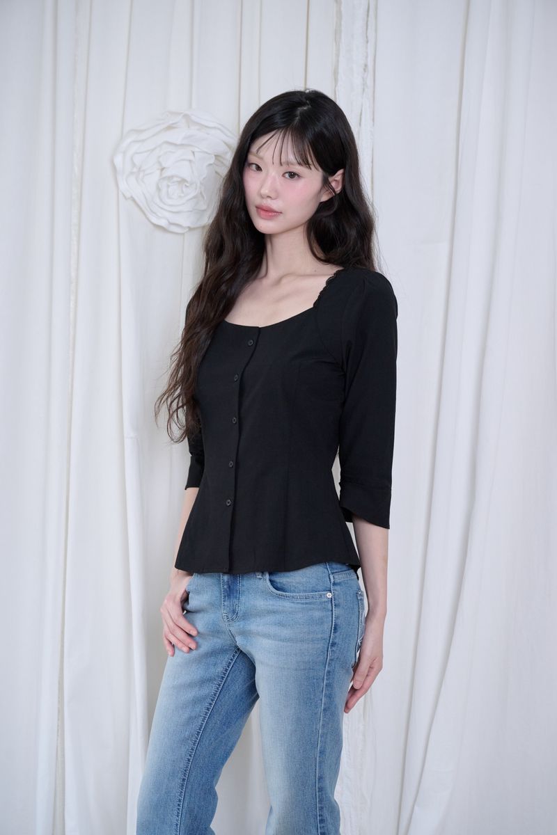Mabel Lace Square-Neck Blouse (3 colors)