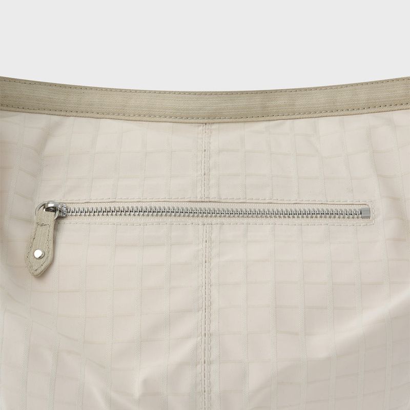 Buckle Cross Bag (Check Ivory)