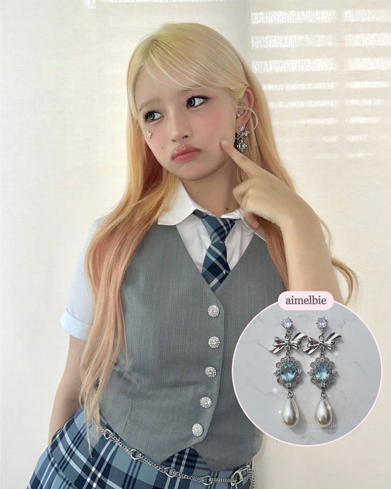 [IVE Wonyoung, Rei Earrings] Aqua Jewel Princess Earring - Fancy Version