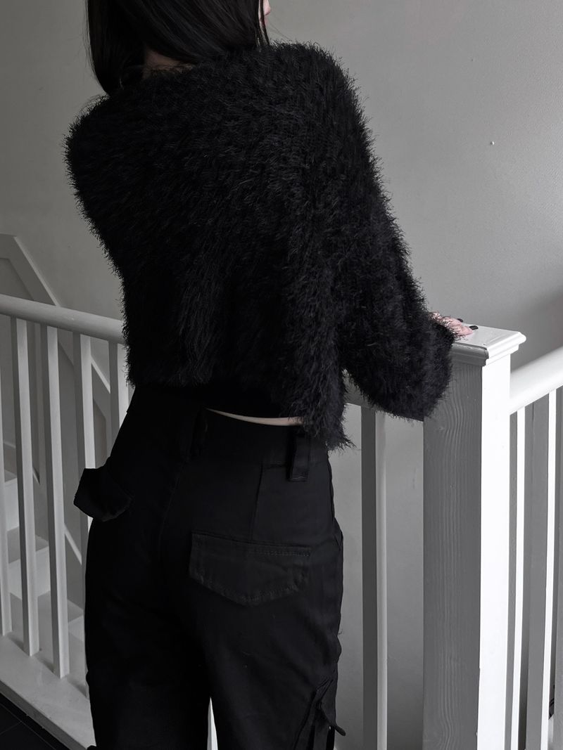 hitch fur crop cardigan (2color)