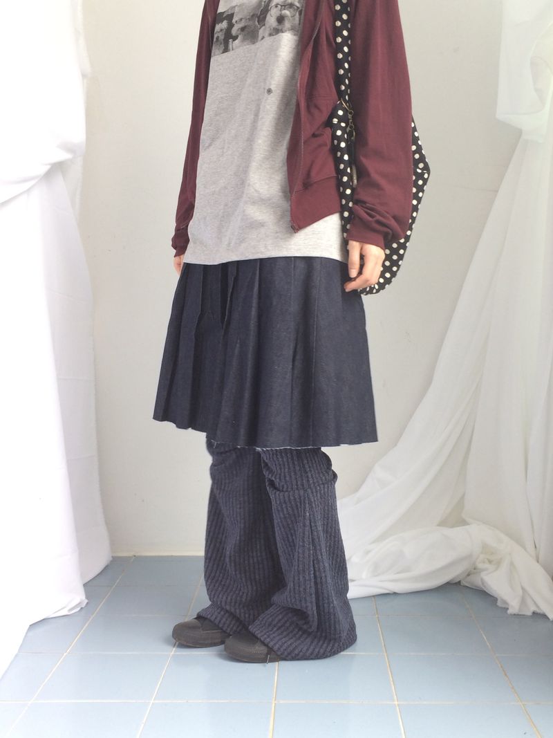 Stripe bootcut banding pants