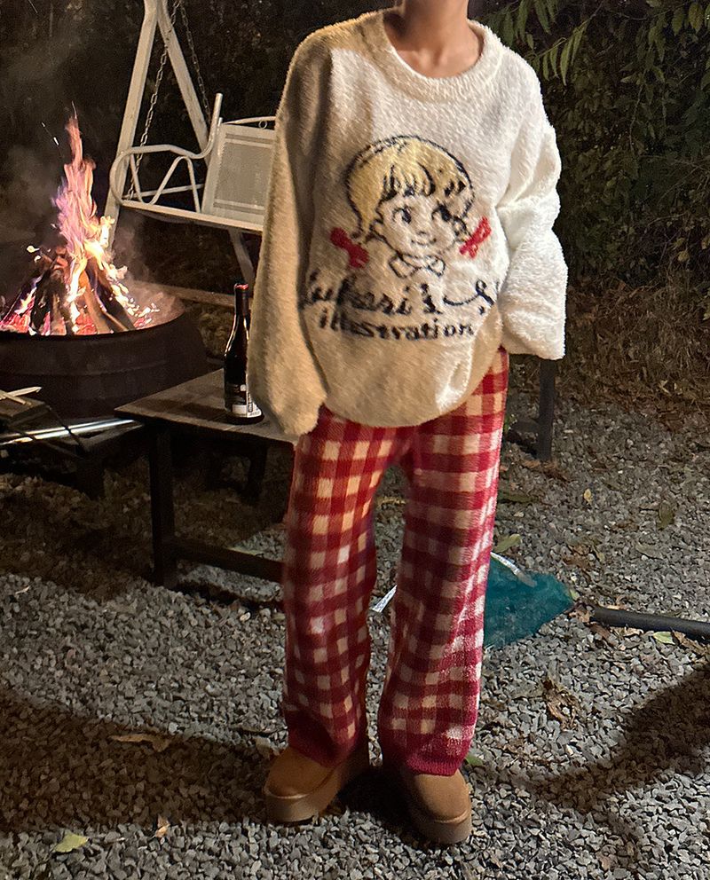 Anvely Checkered Sleep Pajamas Set