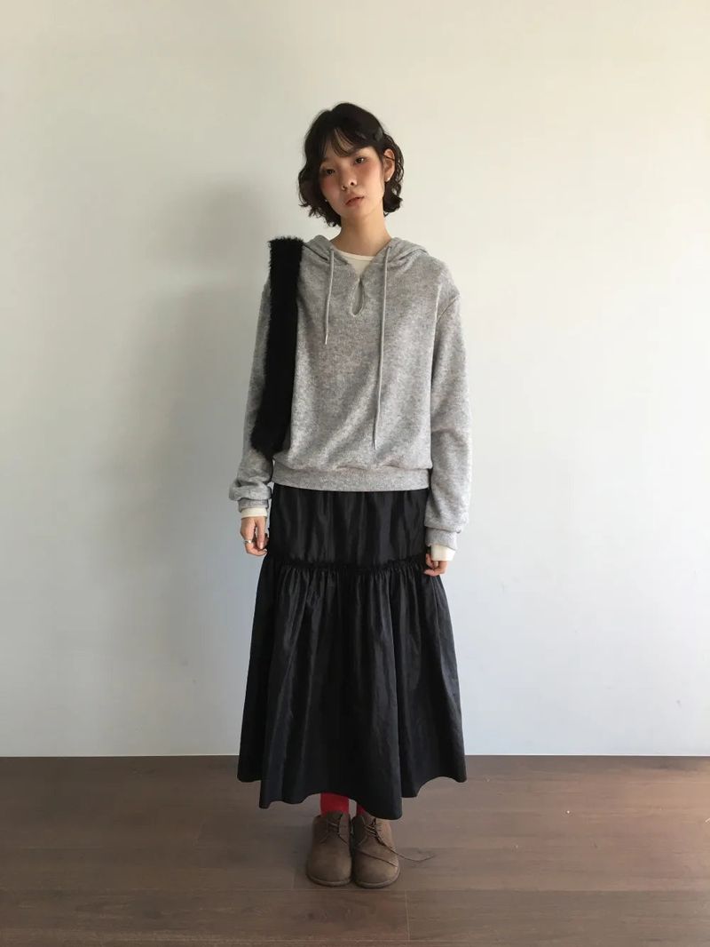 DUGGY（ダギー）の「マユ アンゴラ フーデッド ニット(2color)（トップス）」