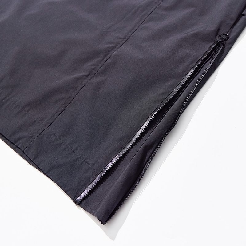 Poly Cotton RIB Double Placket Long-Jacket - GREY