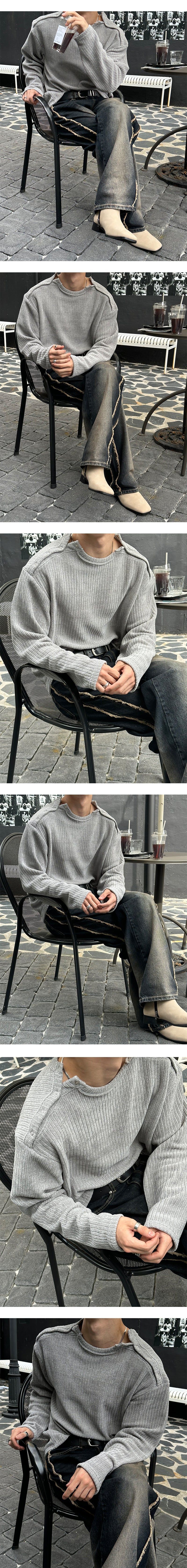  [Unisex] Double shoulder button knit(4color)