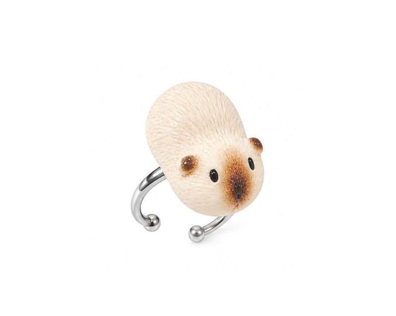 FLUFFY GUINEA PIG OPEN RING (4COLOR)
