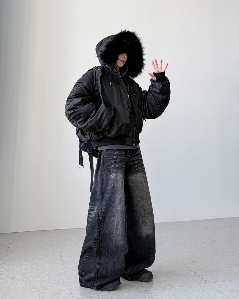 Veil Crack Wide Denim