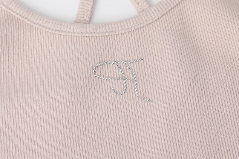 【即日発送】Jewel cross back tank top - pink 