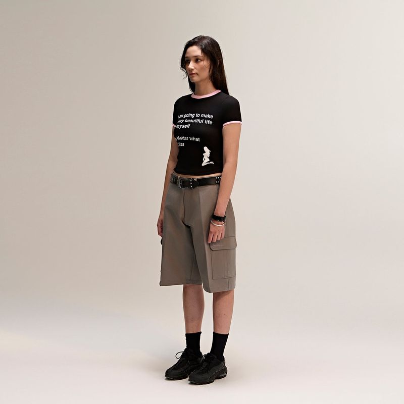 Beautiful Life Ringer Tee Black