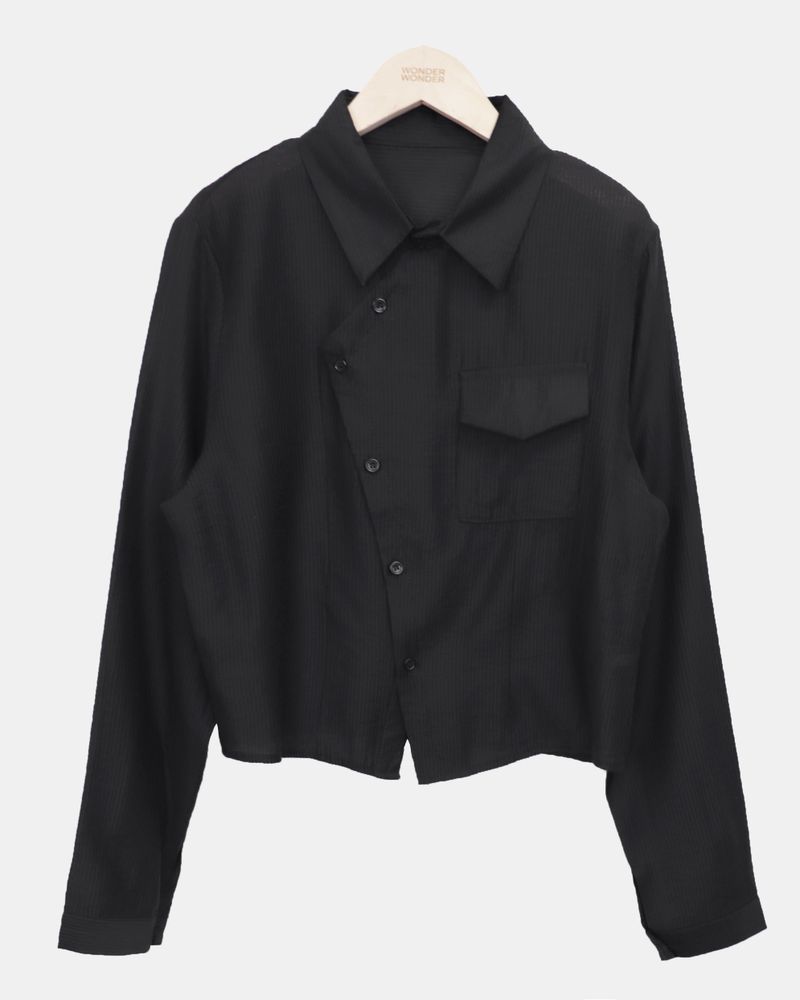 Kyuhi Diagonal Button One-Pocket Collar Shirt