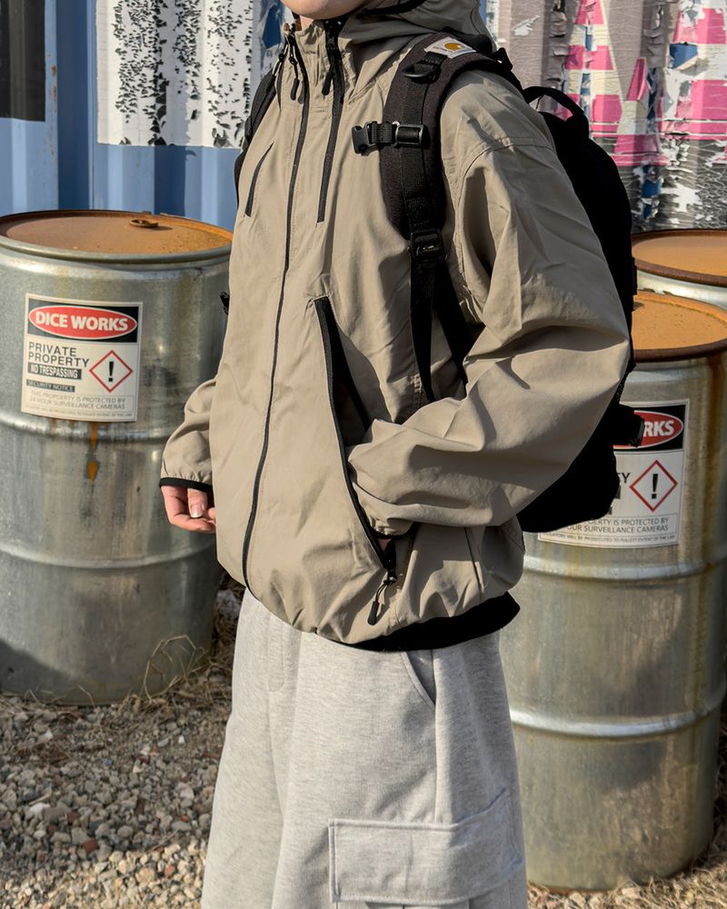 CALVET Zip-Up Hooded Windbreaker