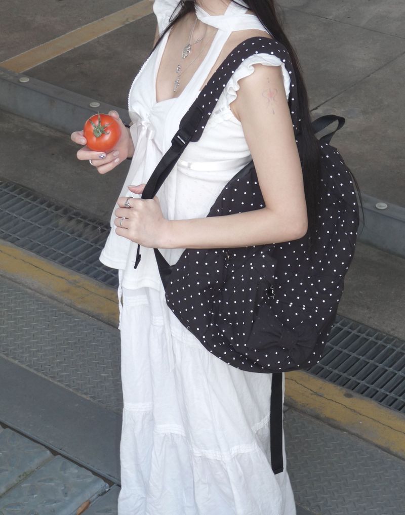 Polka dot ribbon backpack