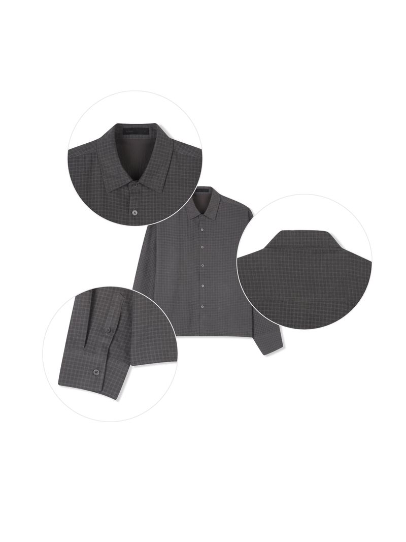 Edge Winter Cropped Check Shirt (2 Colors)